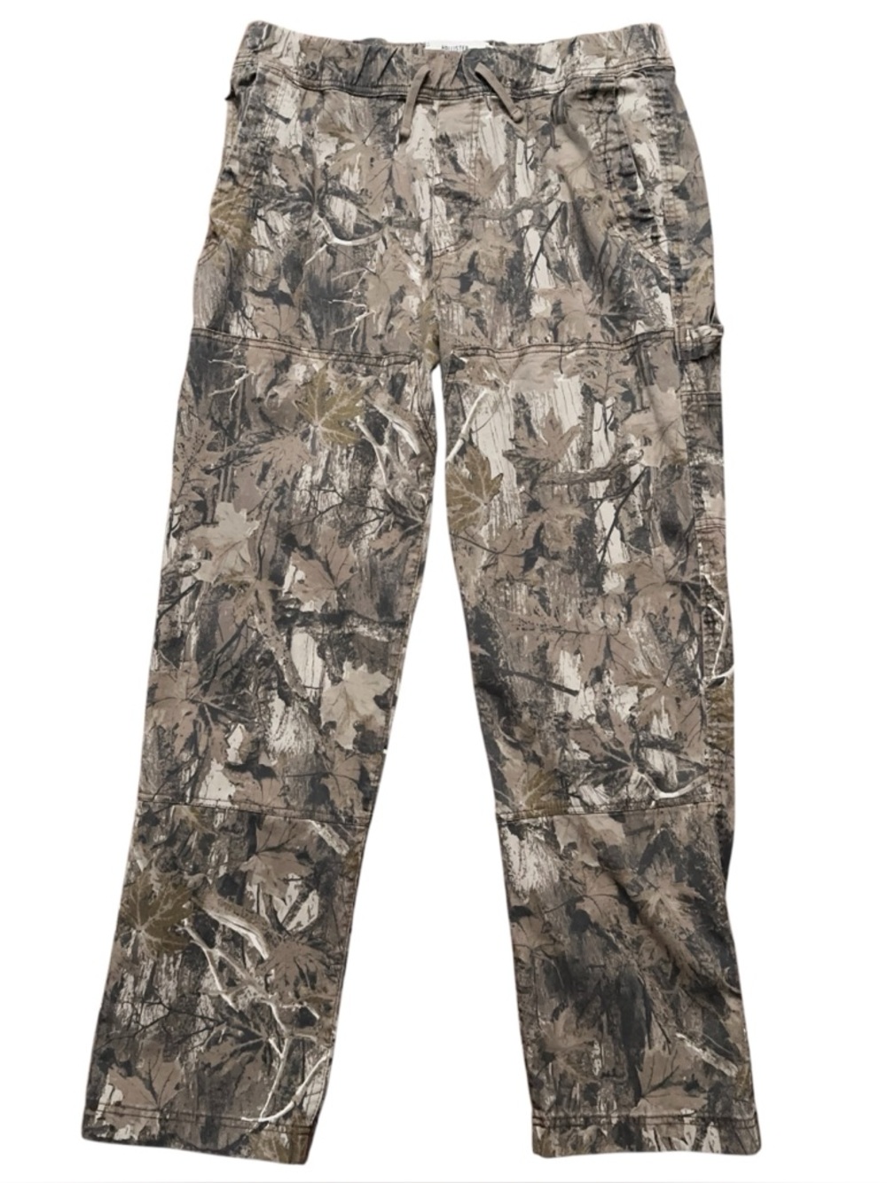 Hollister Carpenter Pants Mens Size XL Straight Leg Drawstring Gray Camo